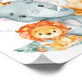 Gray Munt Waterverf Cute Safari Oerwouden Poster (Hoek)