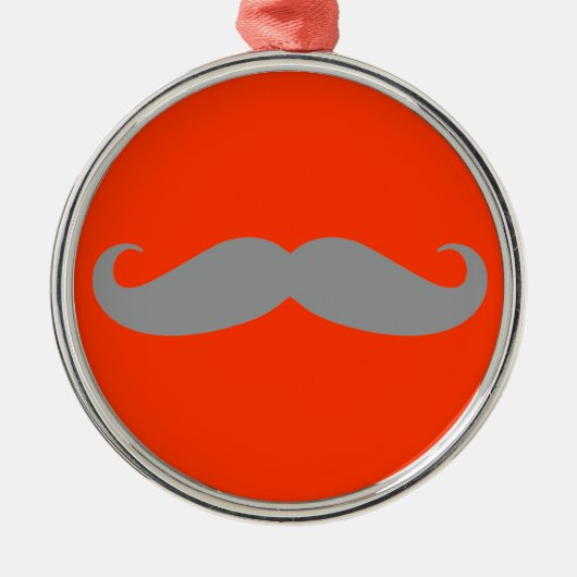 Gray Mustache Pattern Metalen Ornament (Voorkant)