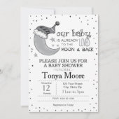 Gray naar de maan en terug baby shower uitnodiging (Voorkant)