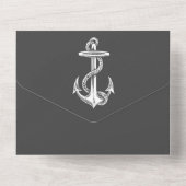 Gray Nautical Anchor All in One Wedding Invite All In One Uitnodiging (Achterkant)