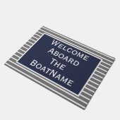 Gray & Navy Blue Welkom in Boat Doormat Deurmat (Schuin)