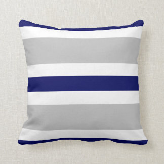 Gray Navy Blue & White Stripe Couch Pillow Gift Kussen