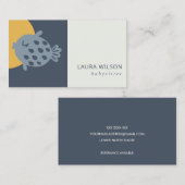 GRAY NAVY OCHRE CUTE SANDI LITTLE FISH BABYSITTER VISITEKAARTJE (Voorkant / Achterkant)