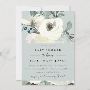 GRAY NEUTRAL IVORY WITTE BUNCH BABY SHOWER KAART
