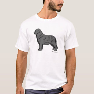GRAY NEWFOUNDLAND DOG T-SHIRT
