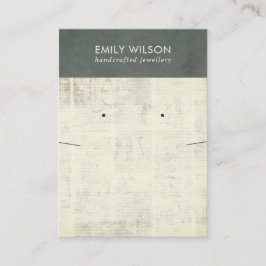  GRAY NEWSPAPER KETTING EARRING DISPLAY BU VISITEKAARTJE