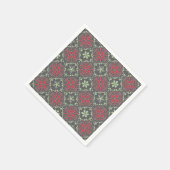 Gray Nordic Snowflake Winter Pattern Rustic Servet (Hoek)