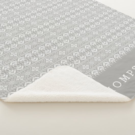 Gray Nordic Sweater Pattern Persoonlijk Sherpa Deken (3/4)