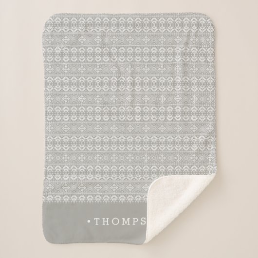 Gray Nordic Sweater Pattern Persoonlijk Sherpa Deken (Voorkant)