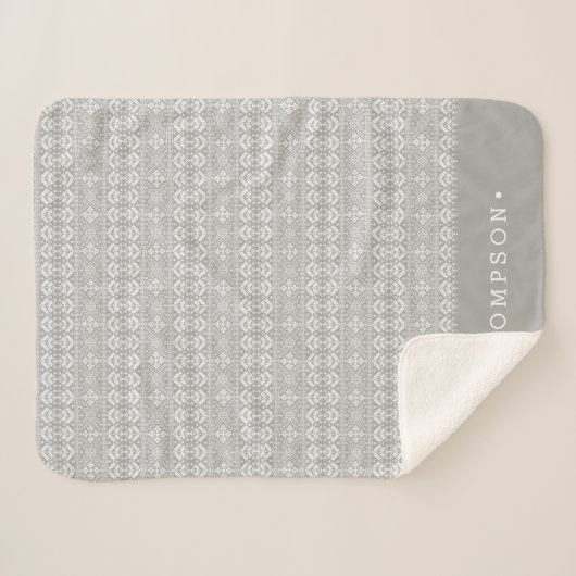 Gray Nordic Sweater Pattern Persoonlijk Sherpa Deken (Voorkant (horizontaal))