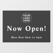 Gray Nu Geopend l Openingstijden  Openingslogo Raamsticker (Vel)