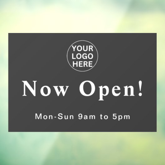 Gray Nu Open l Openingstijden Openingslogo Raamsticker (Vel 3)