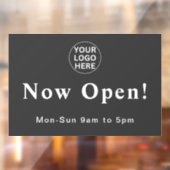 Gray Nu Open l Openingstijden Openingslogo Raamsticker (Vel 2)