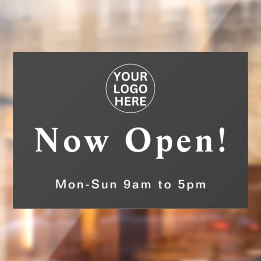 Gray Nu Open l Openingstijden  Openingslogo Raamsticker (Vel 2)