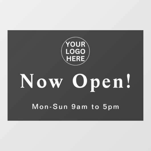 Gray Nu Open l Openingstijden Openingslogo Raamsticker (Vel)