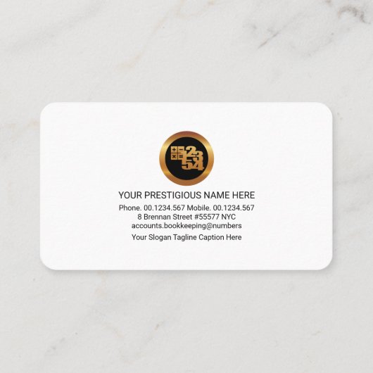 Gray Number Waves Accountant Visitekaartje (Achterkant)