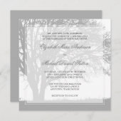 Gray Oak Tree Winter Weddenschap Kaart (Voorkant / Achterkant)