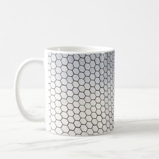 Gray octagonal art koffiemok (Links)