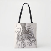 Gray  Octopus Illustratie Tote Bag (Voorkant)