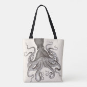 Gray  Octopus Illustratie Tote Bag (Achterkant)