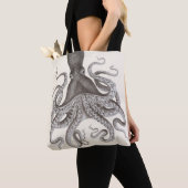Gray  Octopus Illustratie Tote Bag (Dichtbij)
