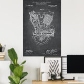 Gray | Octrooi voor verbrandingsmotoren Poster (Thuiskantoor)