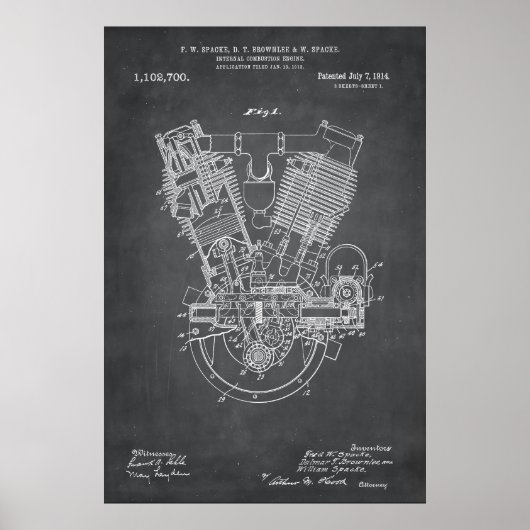Gray | Octrooi voor verbrandingsmotoren Poster (Voorkant)