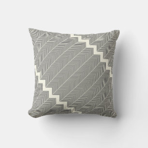 Gray & Off White Arrow Herringbone Pattern Kussen