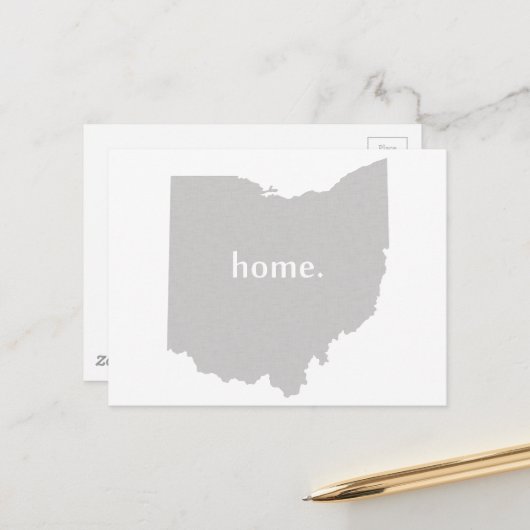 Gray Ohio Shaped Home Gray Buckeye Staat Ohioan Briefkaart (Voorkant / Achterkant in situ)