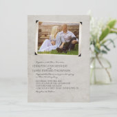 Gray Old Photo Album Page Wedding Invitations Kaart (Staand voorkant)