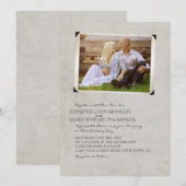 Gray Old Photo Album Page Wedding Invitations Kaart (Voorkant / Achterkant)