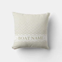 Gray Olive Green Delicate Chevron Pattern. Boat Buitenkussen