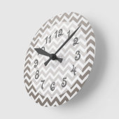 Gray Ombre Chevron Ronde Klok (Hoek)