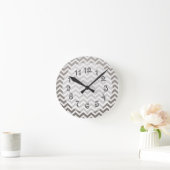 Gray Ombre Chevron Ronde Klok (Huis)