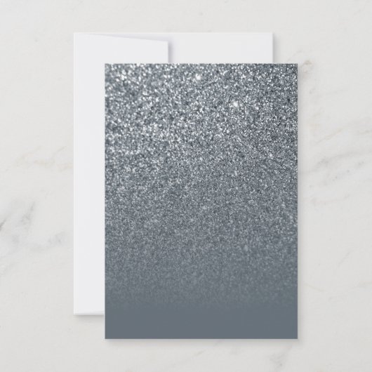 Gray Ombre Glitter Foto opslaan Datum Kaart (Achterkant)
