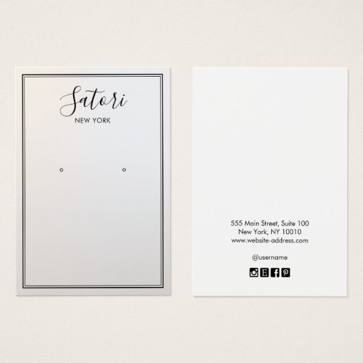 Gray Ombre Signature Font die Display verdient Visitekaartje (Voorkant /achterkant)