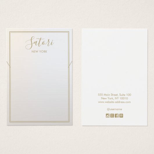 Gray Ombre Signature Ketting Bracelet display Visitekaartje (Voorkant /achterkant)