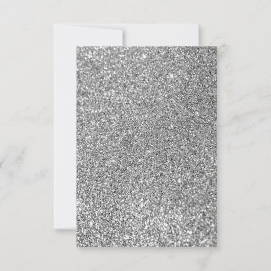 Gray Ombre Silver Glitter Foto slaat Datum op Kaart (Achterkant)