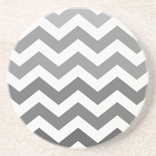 Gray Ombre Zigzags Zandsteen Onderzetter (Voorkant)