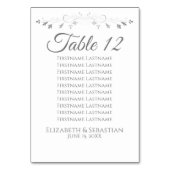 Gray op White Simple Wedding Seating Chart Kaart (Achterkant)