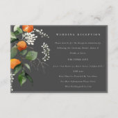 Gray Oranje Blossom Botanical Weddenschap Receptio Informatiekaartje (Voorkant)