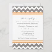 Gray Oranje Chevron Wedding Vow Renewal Uitnodigin Kaart (Achterkant)