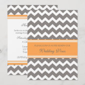 Gray Oranje Chevron Wedding Vow Renewal Uitnodigin Kaart (Voorkant / Achterkant)