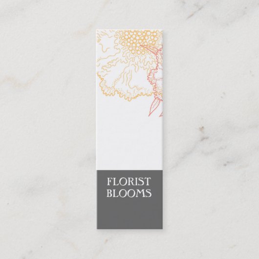 Gray Oranje Red Modern Florist Product Label Card (Voorkant)