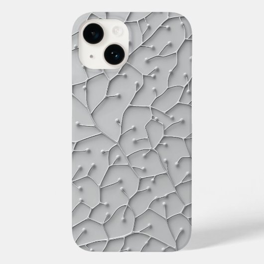 Gray Organic Pattern iPhone Case Minimal Style (Achterkant)