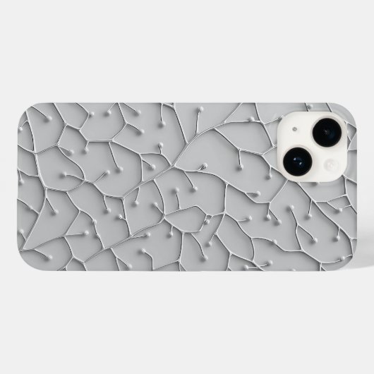 Gray Organic Pattern iPhone Case Minimal Style (Achterkant (horizontaal))