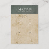 GRAY OUD PAPIERTEXTURE 2 STUD EARRING DISPLAY VISITEKAARTJE (Voorkant)