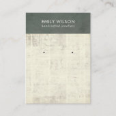 GRAY OUDE NEWSPAPER STUD EARING DISPLAY VISITEKAARTJE (Voorkant)