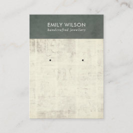  GRAY OUDE NEWSPAPER STUD EARING DISPLAY VISITEKAARTJE