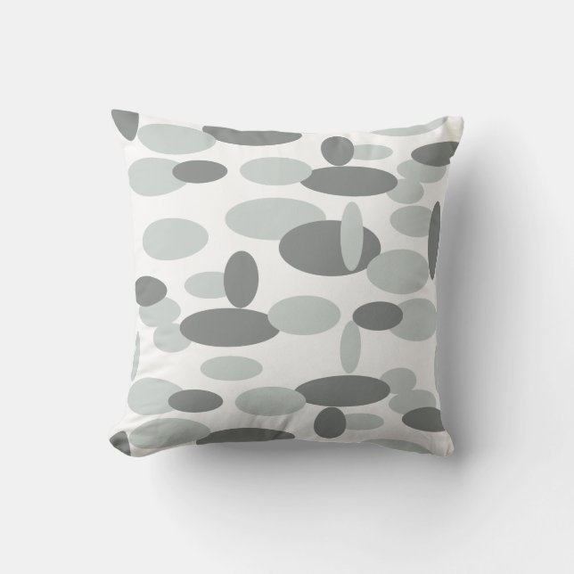 Gray Oval Spots Pattern Cushion Pillow Kussen (Voorkant)